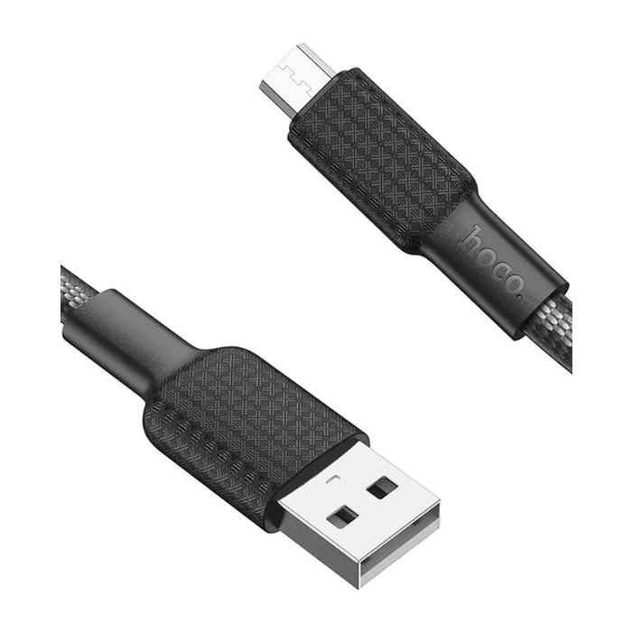 Kábel HOCO Jaeger X69, USB na microUSB 2,4A, 1m, čierno-biely