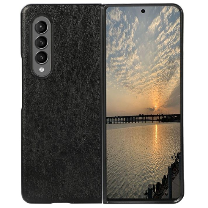Plastové puzdro na Samsung Galaxy Z Fold 3 5G Leather čierne