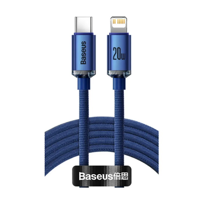 Kábel Baseus Crystal Shine CAJY000303, USB-C na Lightning 8-pin PD 20W, 2m, modrý