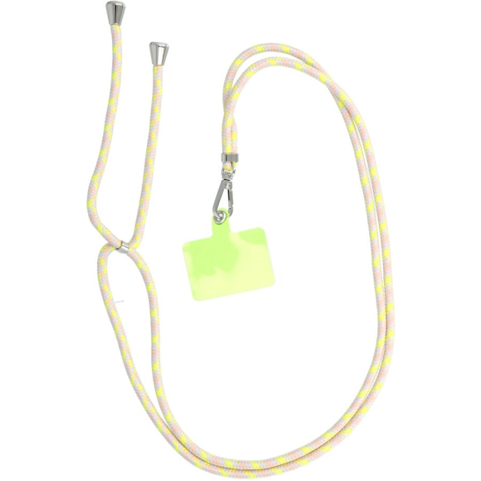 Nastaviteľná šnúrka na mobil žlto-sivá