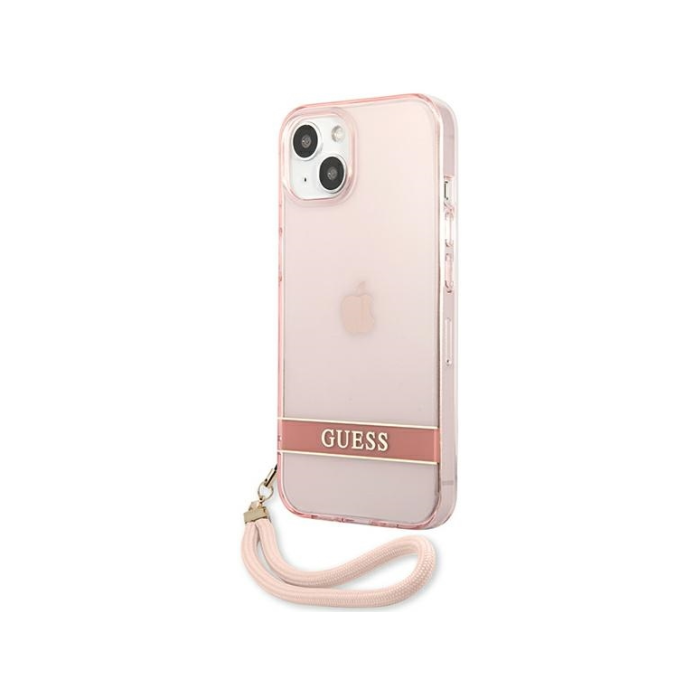 Plastové puzdro Guess na Apple iPhone 13/13 Pro GUHCP13LHTSGSP Translucent Stap ružové