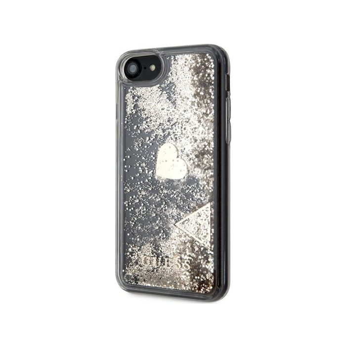 Plastové puzdro Guess na Apple iPhone 7/8/SE 2020/SE 2022 GUOHCI8GLHFLGO Liquid Glitter zlaté
