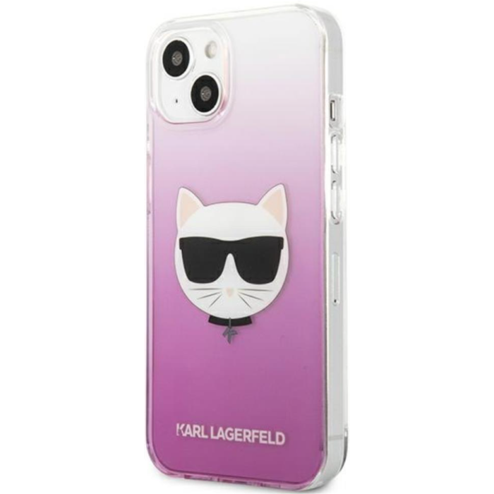 Plastové puzdro Karl Lagerfeld na Apple iPhone 13 Mini KLHCP13SCTRP Choupette Head ružové