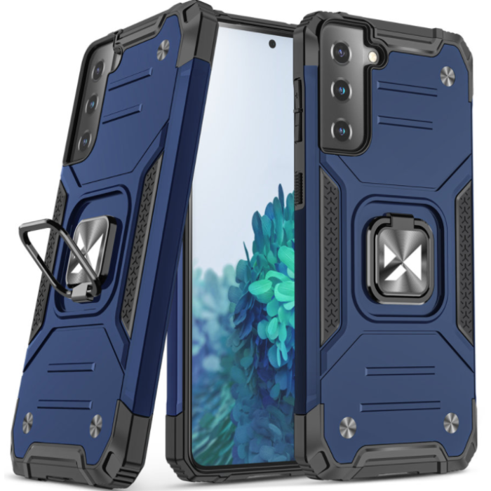 Odolné puzdro na Samsung Galaxy A22 A226 5G Ring Armor Rugged modré