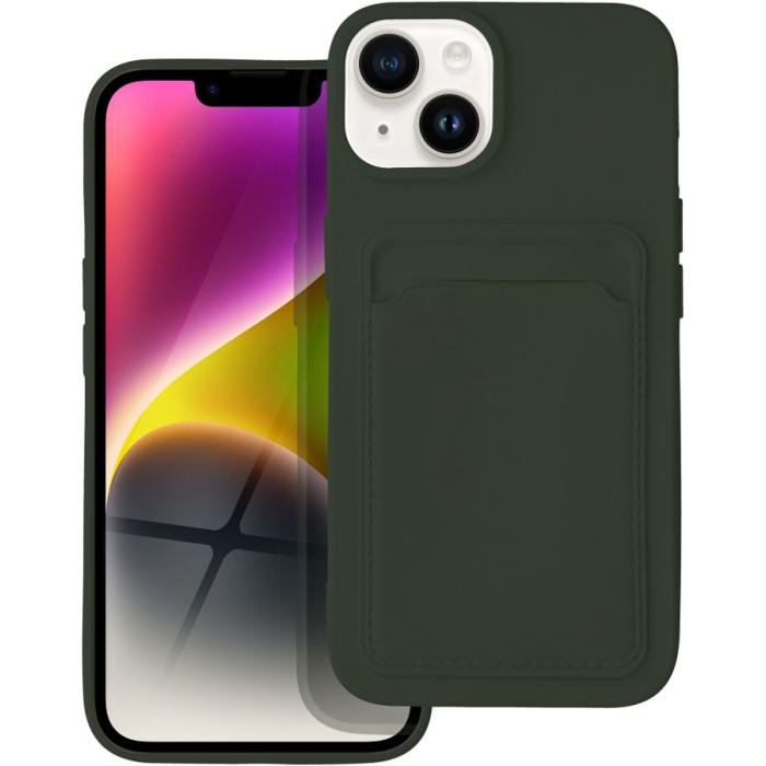 Silikónové puzdro na Apple iPhone 14 Pro Forcell Card zelené