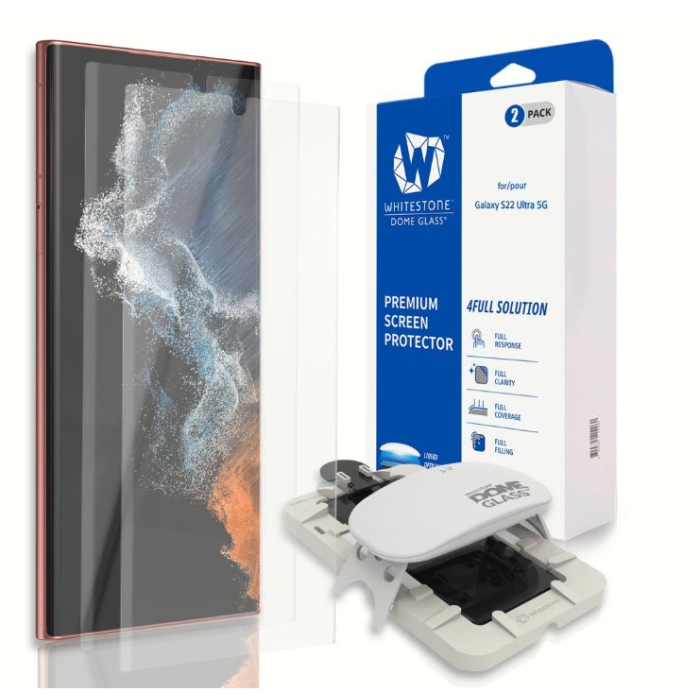 Tvrdené sklo na Samsung GAlaxyS22 Ultra G908 5G Duo Pack UV Sklo Whitestone Dome