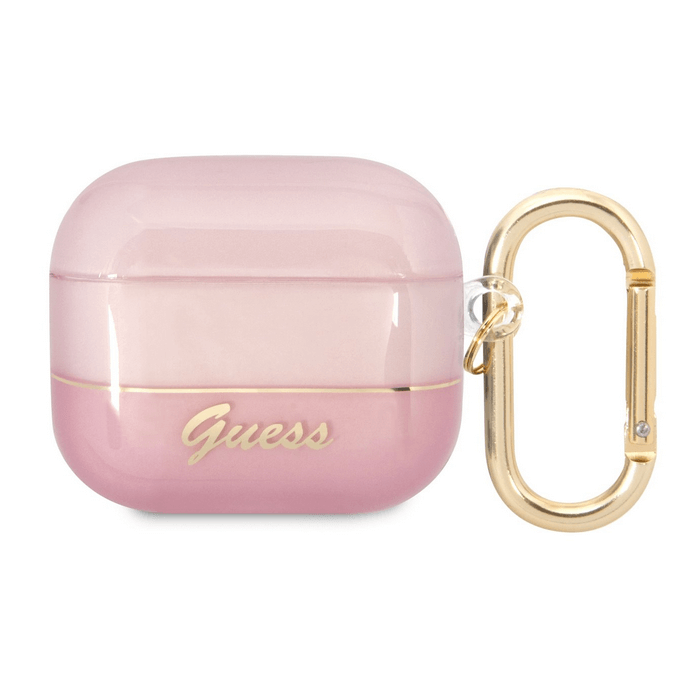 Puzdro na Apple AirPods 3 Guess Translucent ružové