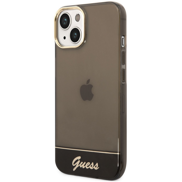 Kryt na Apple iPhone 14 Plus Guess Camera Outline Translucent GUHCP14MHGCOK čierne