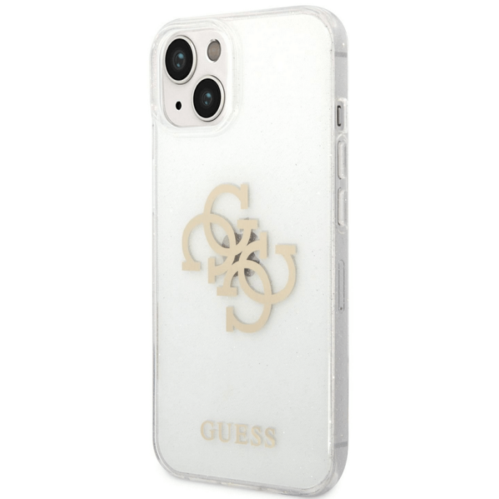 Kryt na Apple iPhone 14 Plus Guess Big 4G Full Glitter GUHCP14MPCUGL4GTR Transparentné