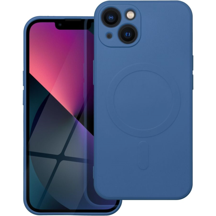 Silikónové puzdro na Apple iPhone 13 Silicone Mag Cover modré