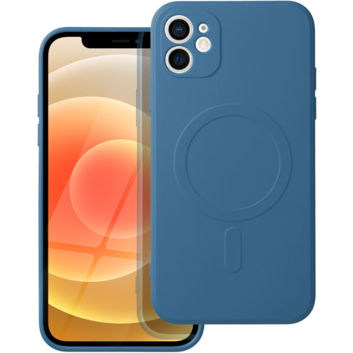 Silikónové puzdro na Apple iPhone 12 Silicone Mag Cover modré