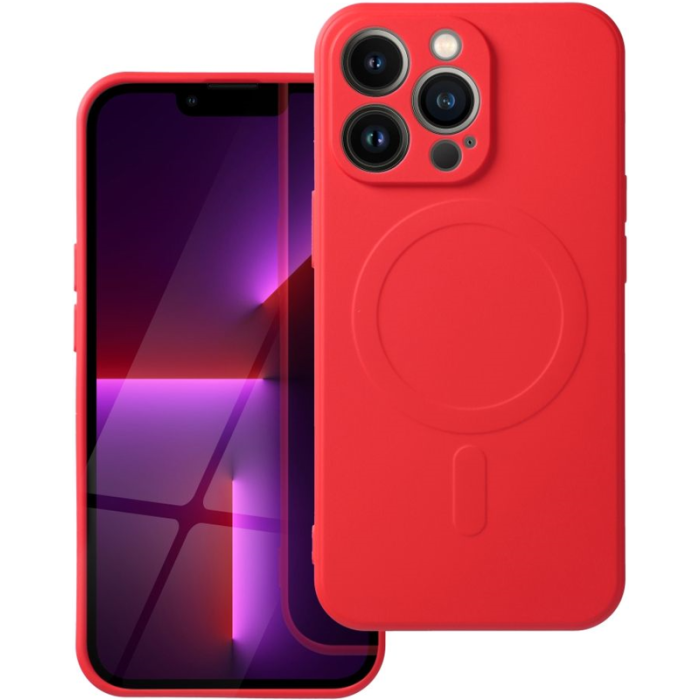 Silikónové puzdro na Apple iPhone 13 Pro Silicone Mag Cover červené