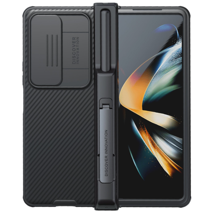 Plastové puzdro na Samsung Galaxy Z Fold 4 5G F936 Nillkin CamShield Pro Slot+Stand čierne
