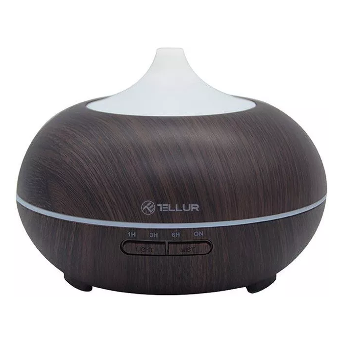 Inteligentný zvlhčovač vzduchu a aroma difuzér Tellur WiFi Smart, 300 ml, LED, tmavo hnedý