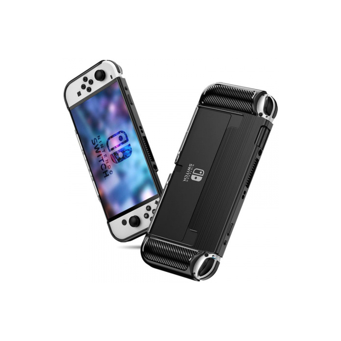 Silikónové puzdro na Nintendo Switch Oled Tech-protect TpuCarbon čierne