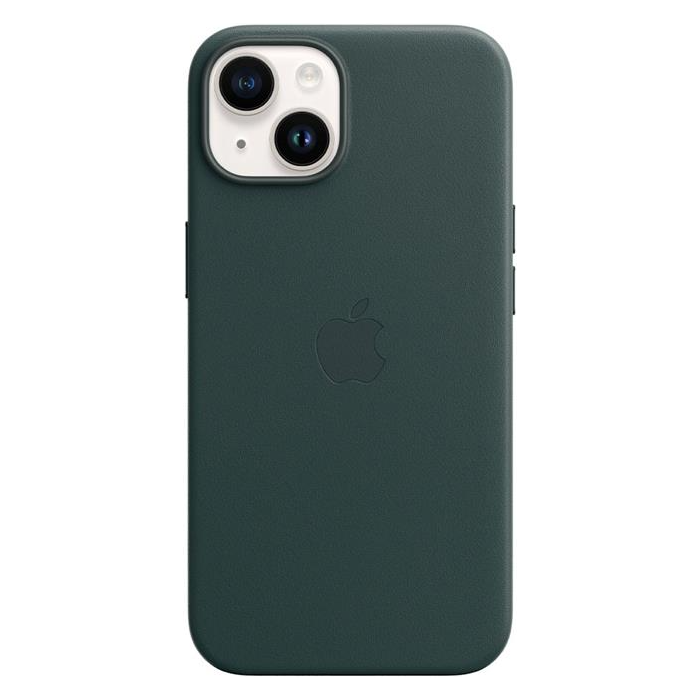 Kožené puzdro Apple na Apple iPhone 14 MPP53ZM/A Leather Case with MagSafe Forest Green