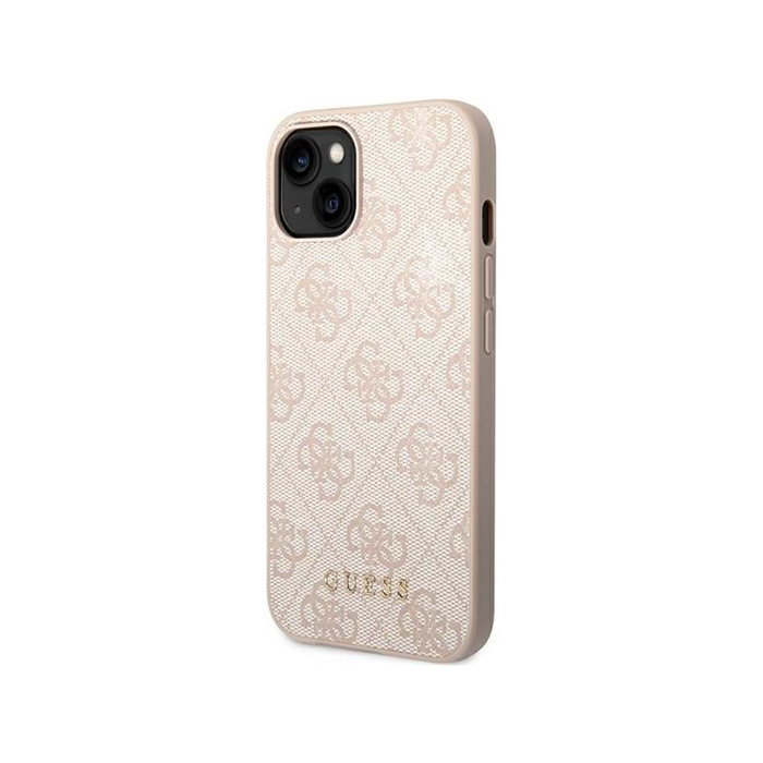 Plastové puzdro Guess na Apple iPhone 14 GUHCP14SG4GFPI 4G Gold Logo ružové
