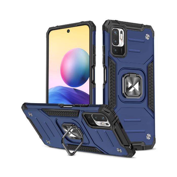 Odolné puzdro na Xiaomi Redmi Note 10 5G/Poco M3 Pro Ring Armor Rugged modré