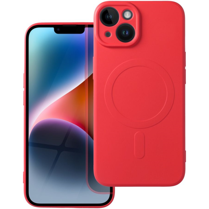 Silikónové puzdro na Apple iPhone 14 Silicone Mag Cover červené
