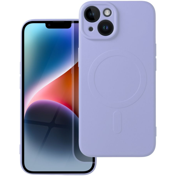 Silikónové puzdro na Apple iPhone 14 Silicone Mag Cover fialové