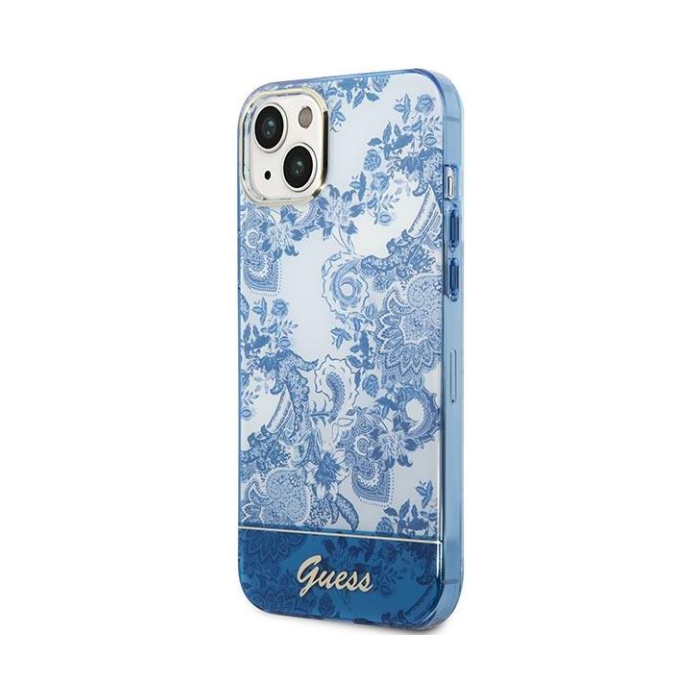 Plastové puzdro Guess na Apple iPhone 14 Plus GUHCP14MHGPLHB IML Electro Cam TDJ modré