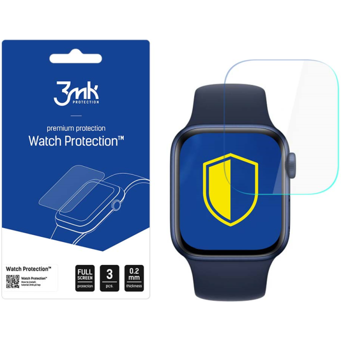 Ochranná fólia na Apple Watch 8 45mm 3mk Watch Protection ARC (3ks v balení)