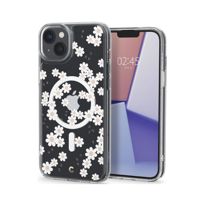 Odolné puzdro na Apple iPhone 14 Spigen Cyrill Cecile MagSafe White Daisy