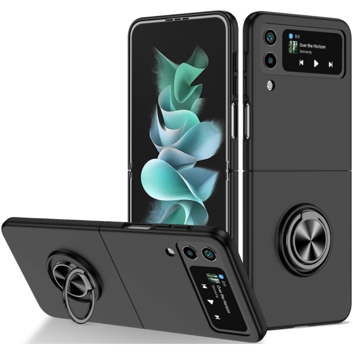 Plastové puzdro na Samsung Galaxy Z Flip4 5G F721 Forcell Kong Ring čierne