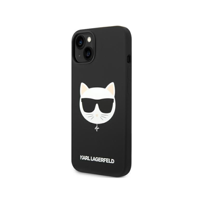 Silikónové puzdro Karl Lagerfeld na Apple iPhone 14 Pro Max KLHMP14XSLCHBK Silicone Choupette Head Magsafe čierne
