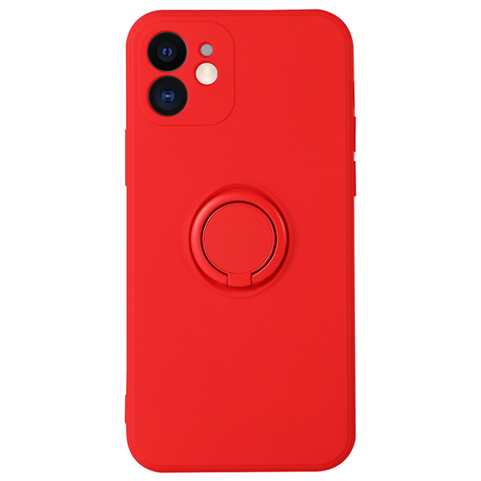 Silikónové puzdro na Apple iPhone XR Vennus Finger Ring červené
