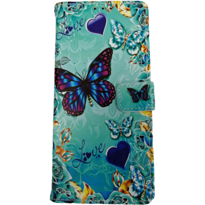 Diárové puzdro na Xiaomi Redmi 9A/9AT Fancy motýle srdiečka