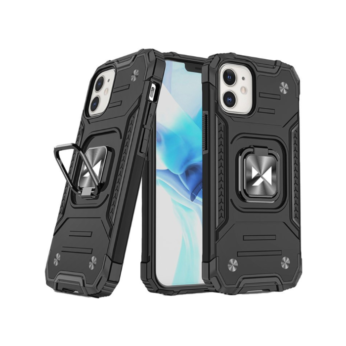 Odolné puzdro na Apple iPhone 12/12 Pro Ring Armor Rugged čierne