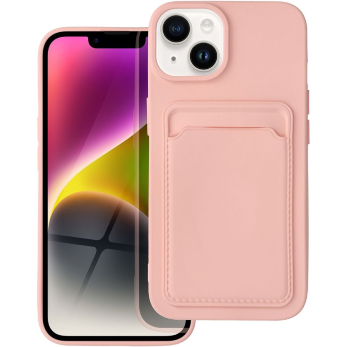 Silikónové puzdro na Samsung Galaxy S23 5G S911 Forcell Card ružové