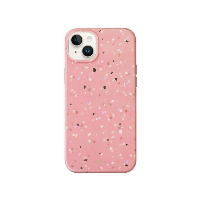 Plastové puzdro na Apple iPhone 14 UNIQ Coehl Terrazzo ružový coral