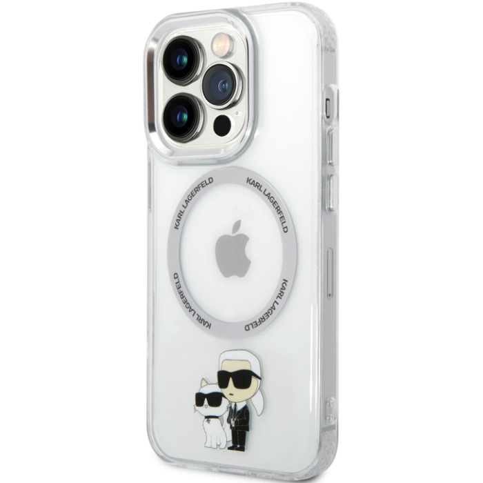 Plastové puzdro Karl Lagerfeld na Apple iPhone 14 Pro KLHMP14LHNKCIT IML Karl and Choupette NFT MagSafe transparentné 