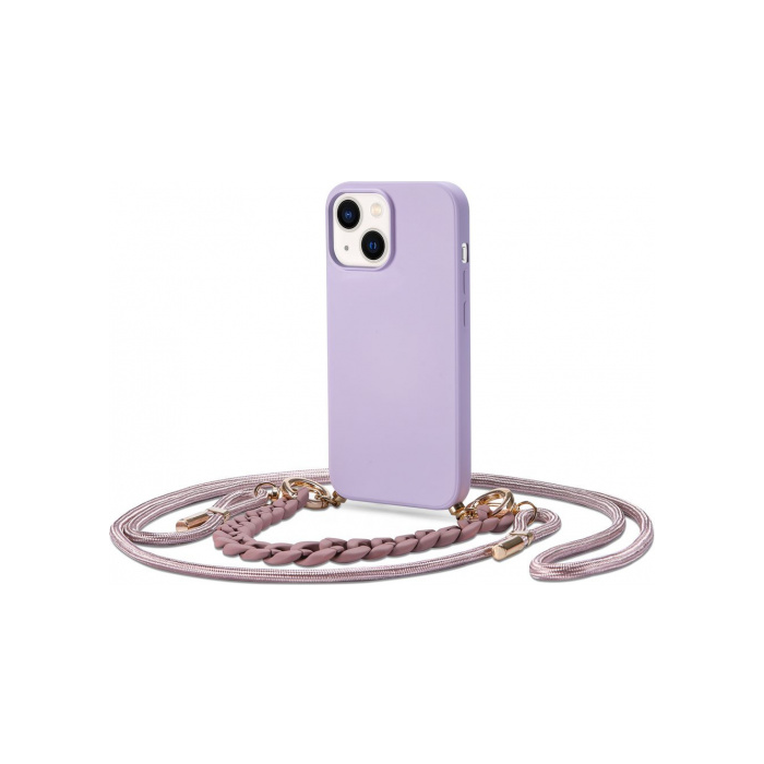 Silikónové puzdro na Apple iPhone 12 Tech-Protect Icon Chain fialové