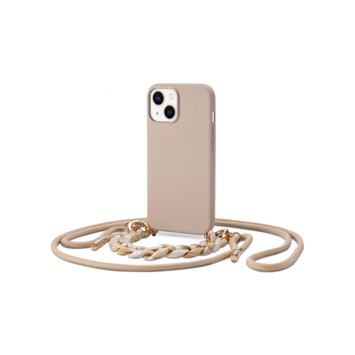 Silikónové puzdro na Apple iPhone 12 Pro Tech-Protect Icon Chain béžové