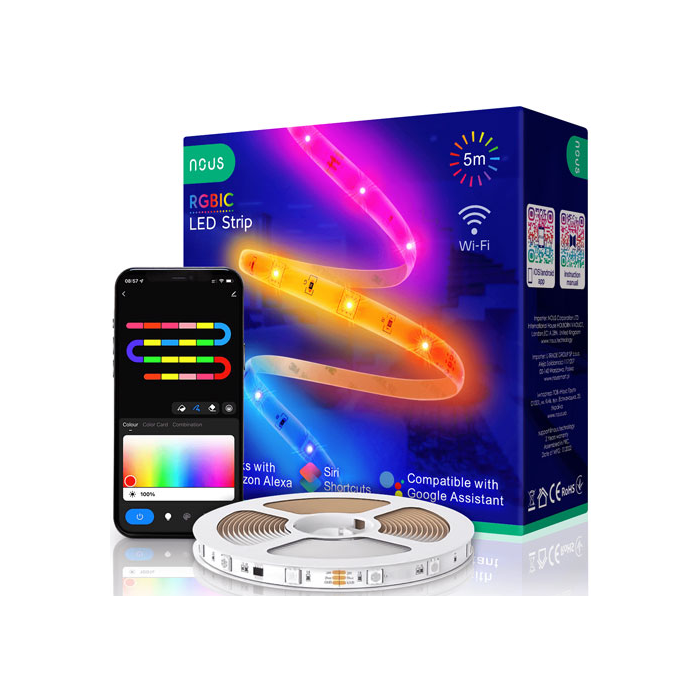 Inteligentný LED pásik NOUS F4, SMART, RGB+IC, WiFi, 18W, 5m