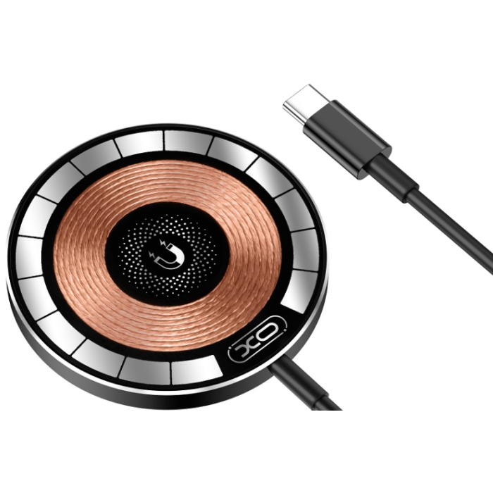 XO CX013 Clear, bezdrôtová nabíjačka, magnetická, hnedá