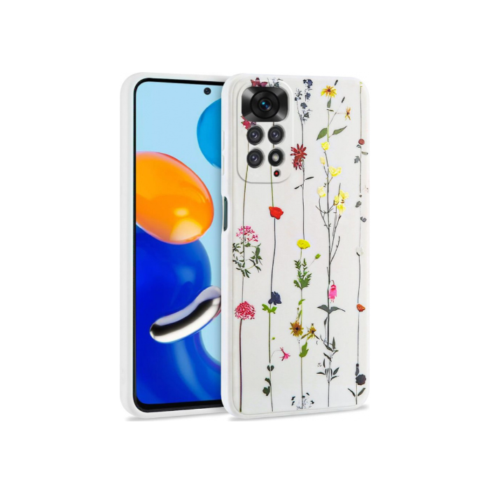 Silikónové puzdro na Xiaomi Redmi Note 11/11S Tech Protect Mood Garden biele