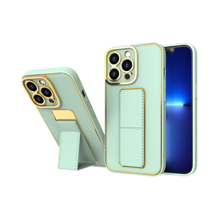 Plastové puzdro na Apple iPhone 13 Kickstand zelené