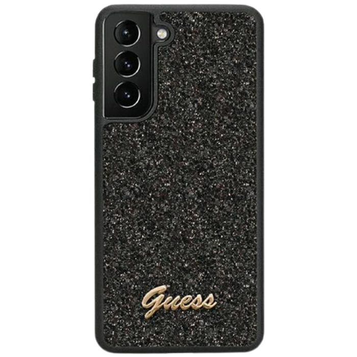 Plastové puzdro Guess na Samsung Galaxy S23+ 5G S916 GUHCS23MHGGSHK Fixed Glitter čierne