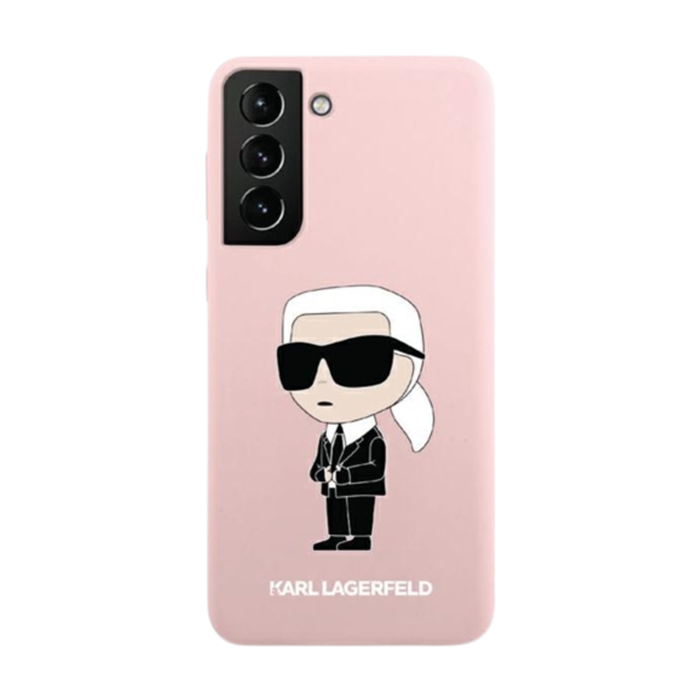 Silikónové puzdro Karl Lagerfeld na Samsung Galaxy S23+ 5G S916 KLHCS23MSNIKBCP Liquid Silicone Ikonik NFT ružové