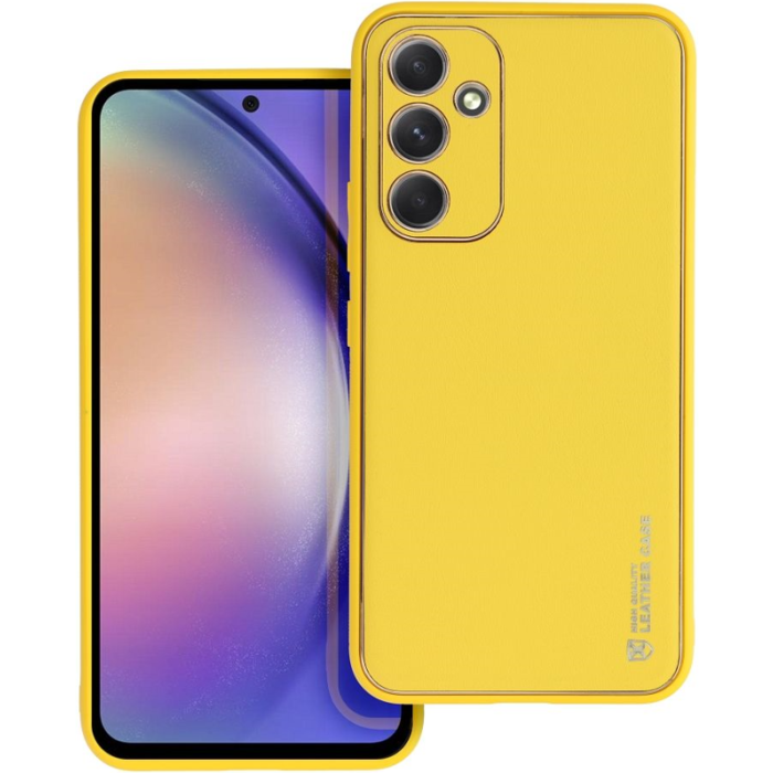 Plastové puzdro na Samsung Galaxy A54 5G A546 Leather žlté