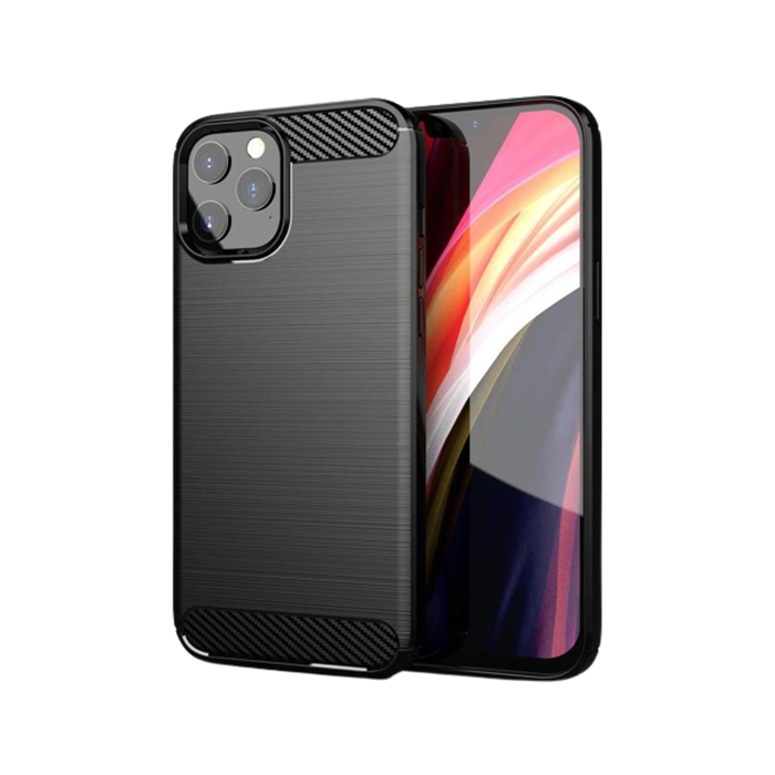 Silikónové puzdro na Apple iPhone 12/12 Pro Carbon Pro čierne