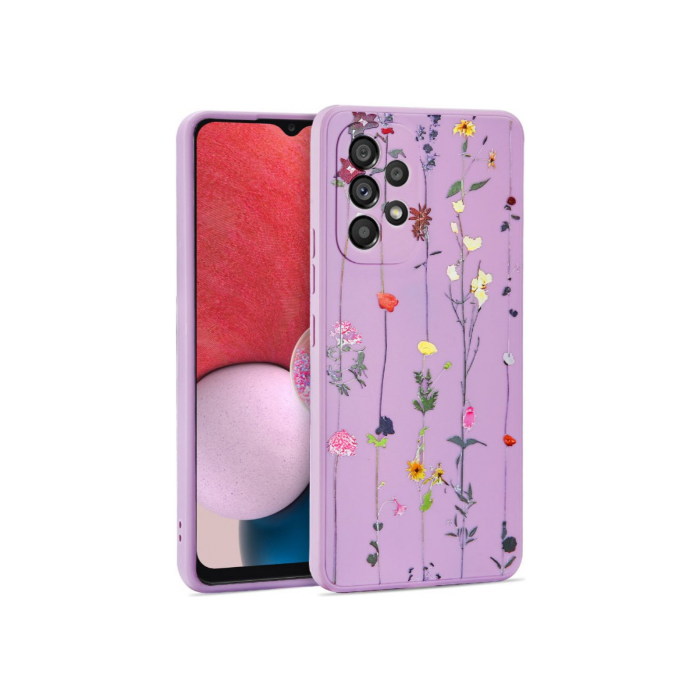 Silikónové puzdro na Samsung Galaxy A13 LTE A135 Tech Protect Mood Garden fialové