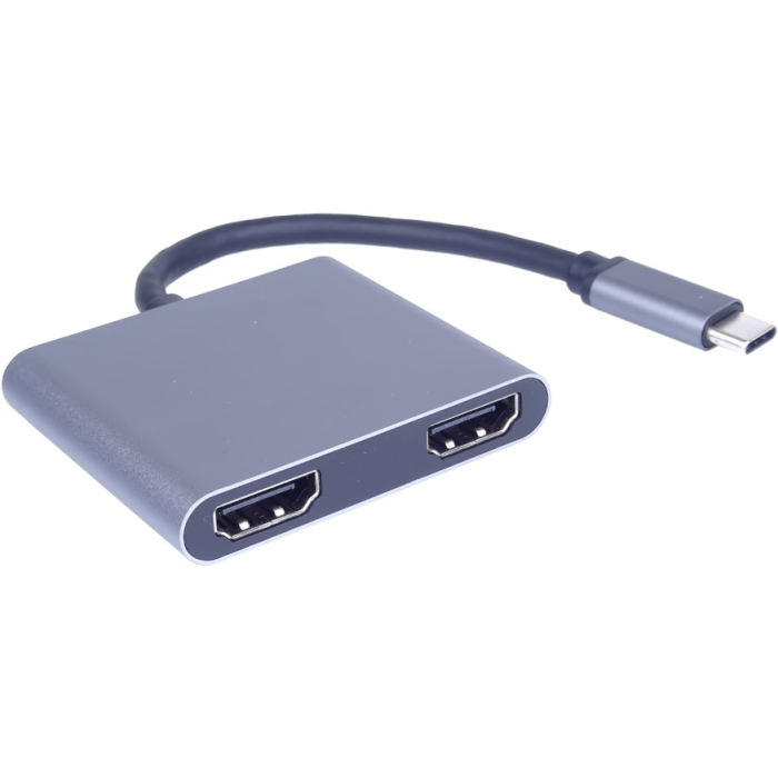 Adaptér PremiumCord MST USB-C na 2x HDMI, USB3.0, PD, rozlíšenie 4K a FULL HD 1080p