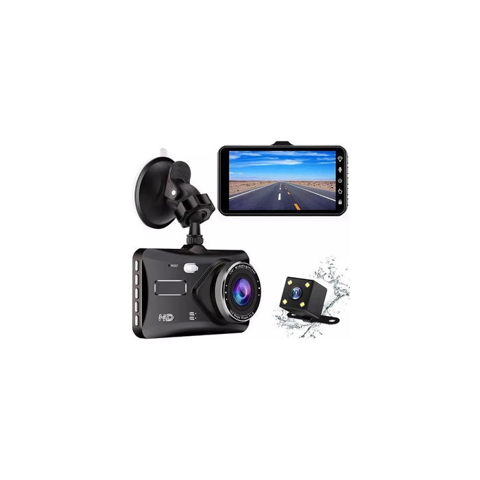 Predná a zadná auto kamera Car Dash Cam DVR-03, 4.0", čierna