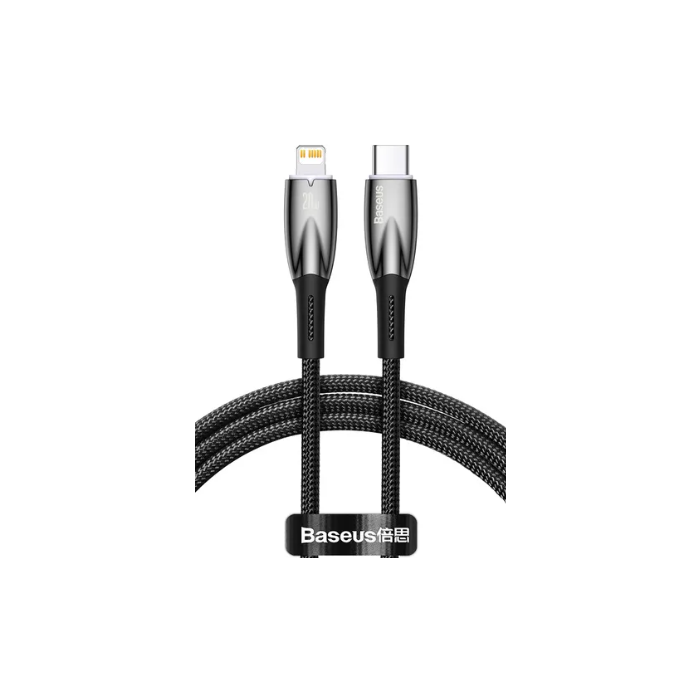 Kábel Baseus Glimmer Series CADH000001, USB-C na Apple Lightning 8-pin Power Delivery 20W, 1m, čierny