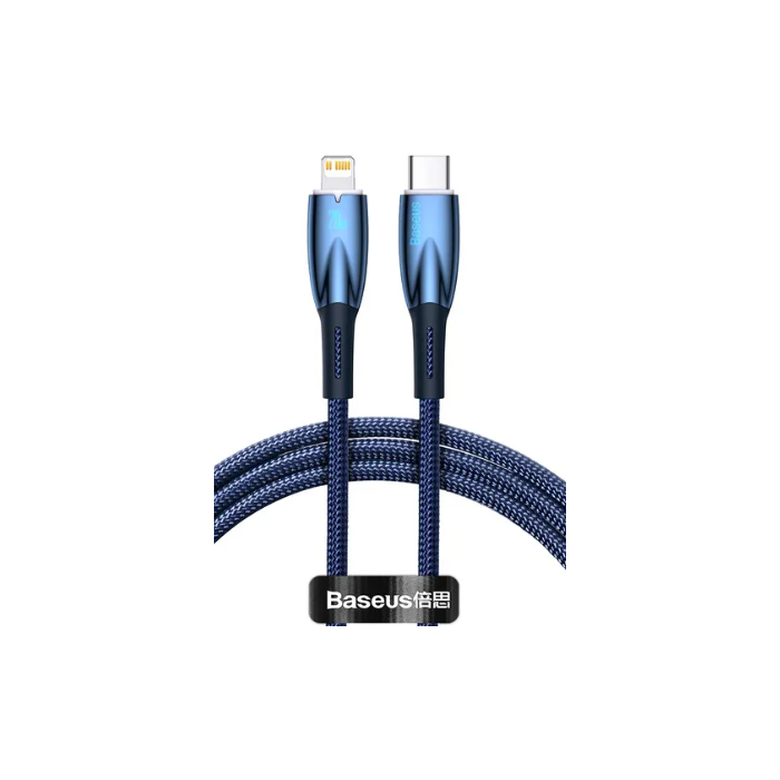 Kábel Baseus Glimmer Series CADH000003, USB-C na Apple Lightning 8-pin Power Delivery 20W, 1m, modrý